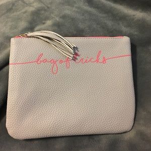NWOT leather feel makeup cosmetic bag