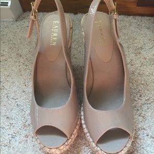 Ralph Lauren nude wedges