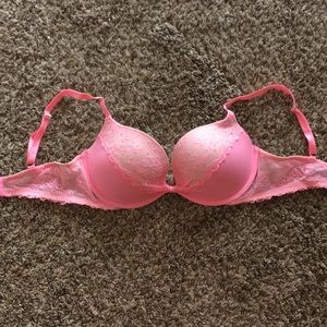 VS Pink Bra with Lace and Sparkles