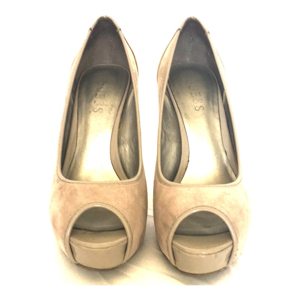 Guess peep toe heels
