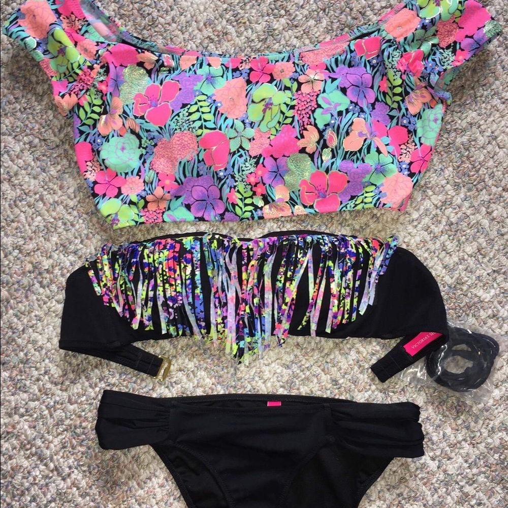 Victoria's Secret Swim NWT fringe top and bottom