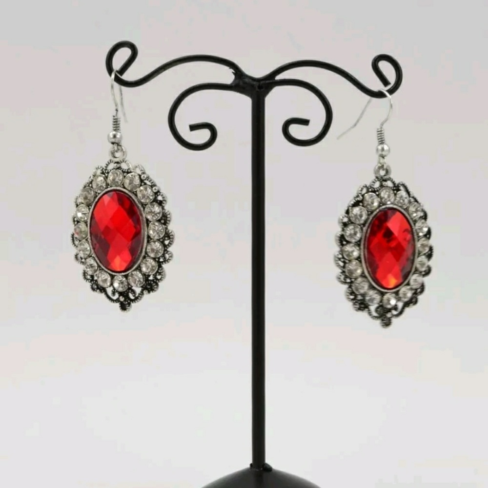 4 colors to choose from! Crystal dangle earrings