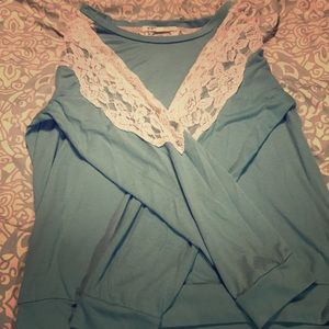 Lace shoulder top