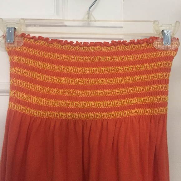 Orange Strapless Dress - Picture 3 of 4