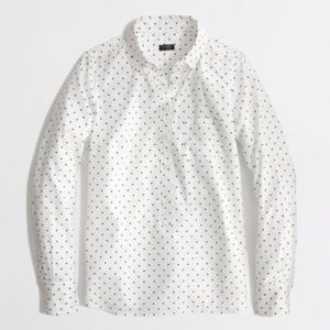 J. Crew Factory polka dot voile popover shirt