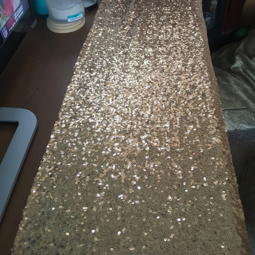 Sequined Gold Table Runners