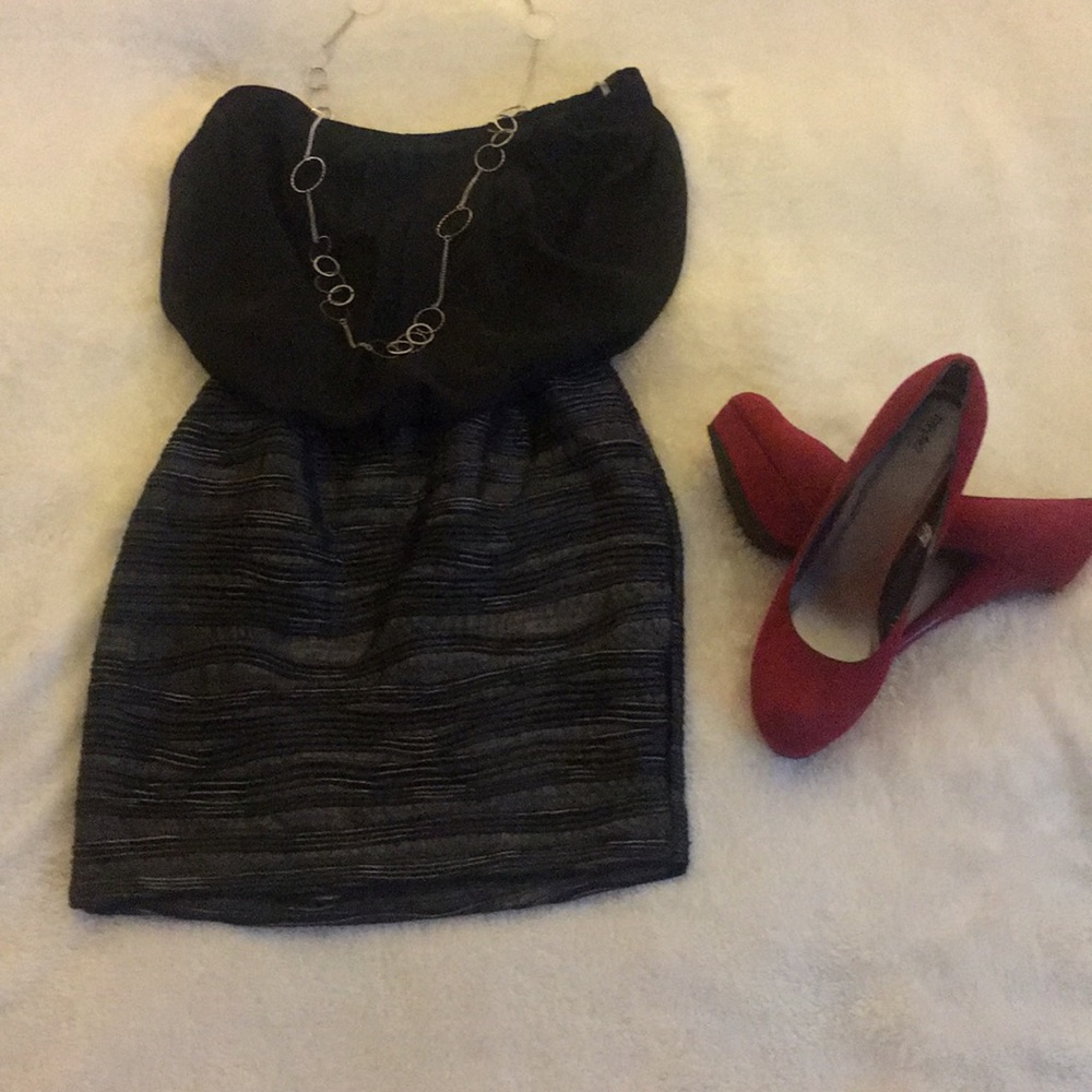 NWT!! Wet Seal black and metallic mini dress!!