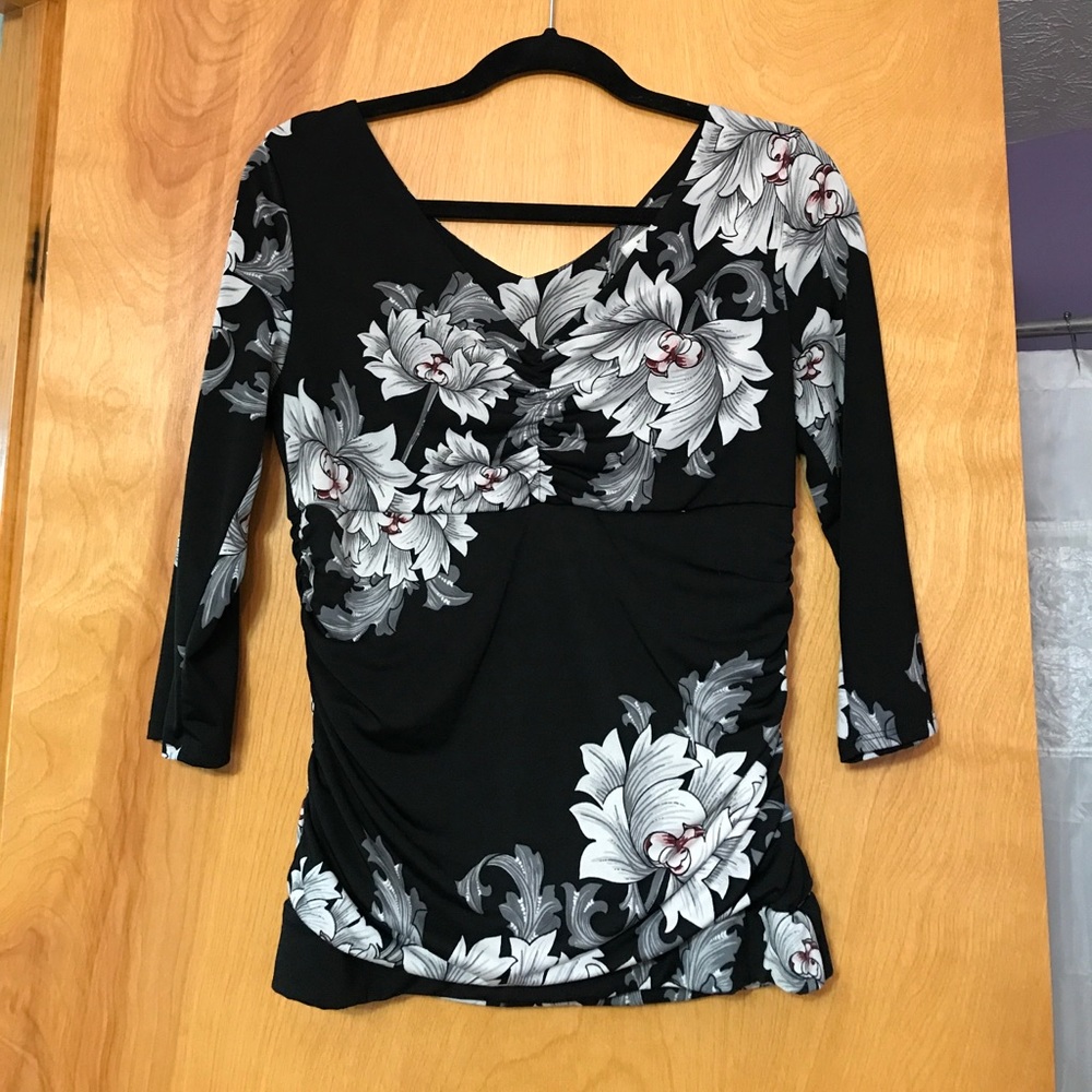 White House Black Market floral blouse