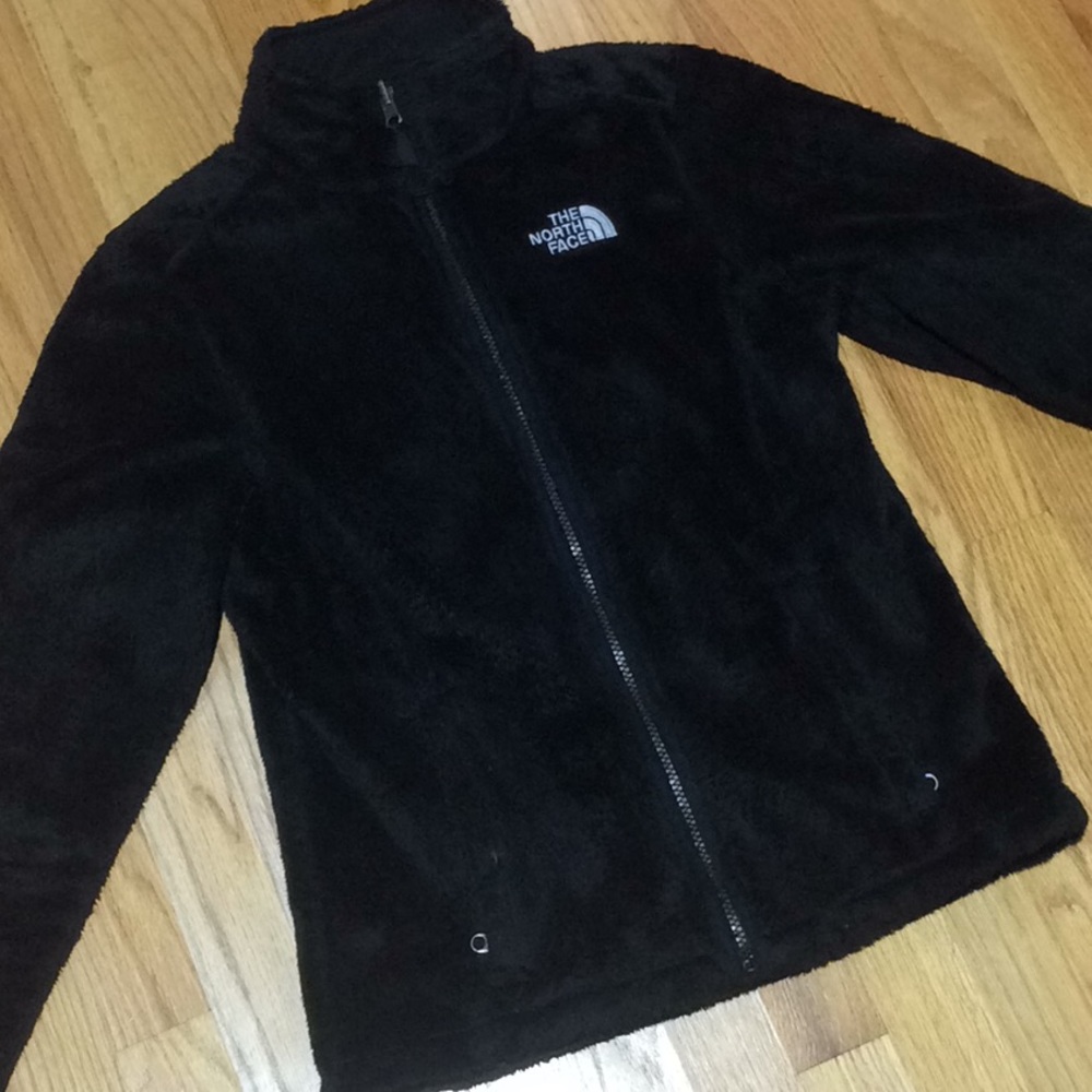 Black Fuzzy North Face Jacket