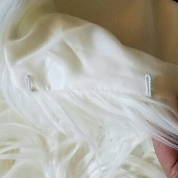 Faux Fur Jacket in White & Black Ombre - Picture 6 of 7