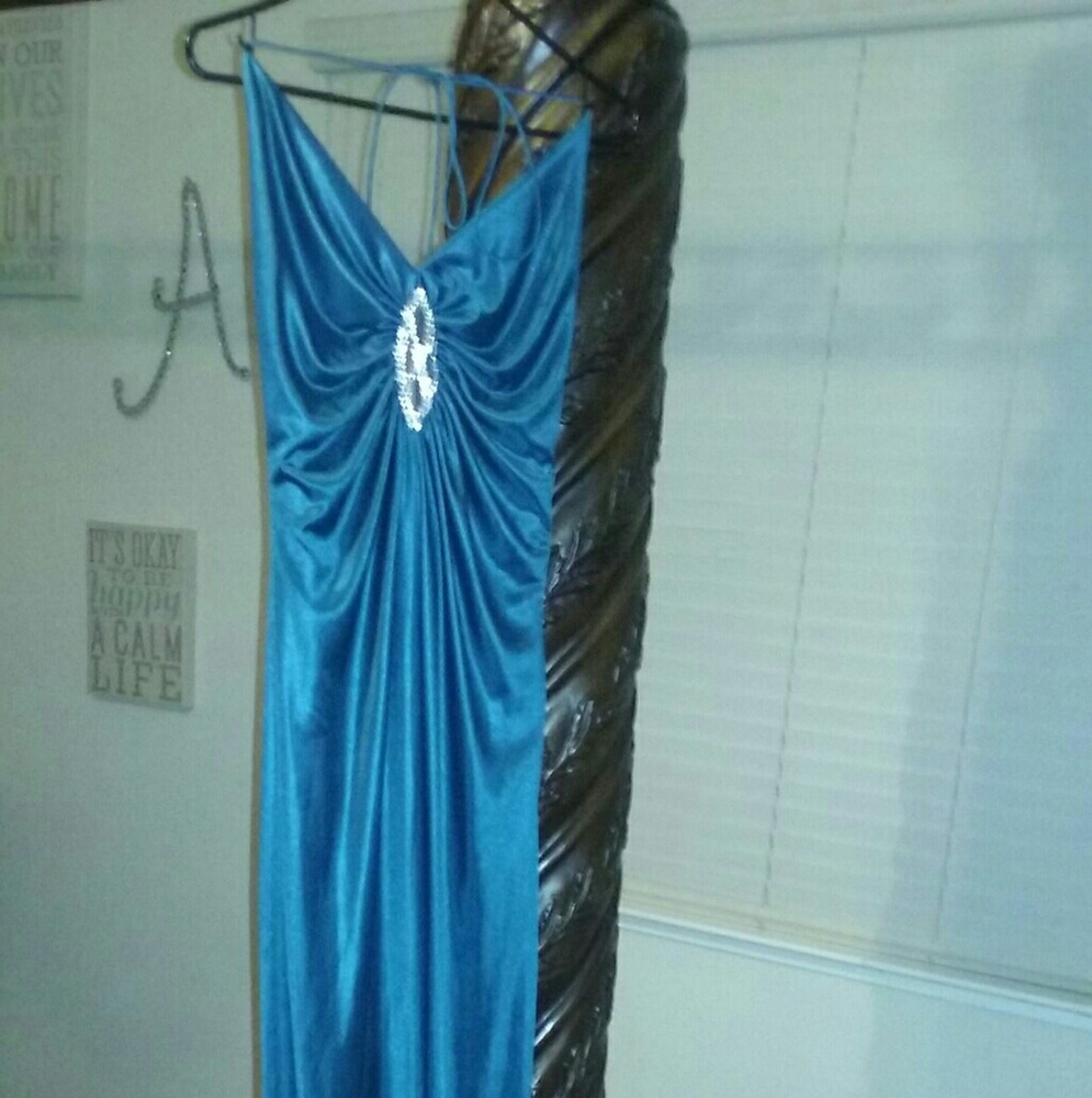 Satin Teal Dress