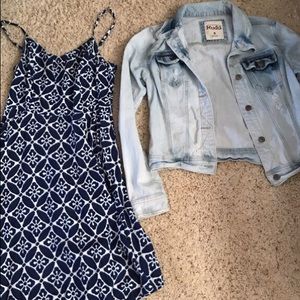 Dress and denim jacket