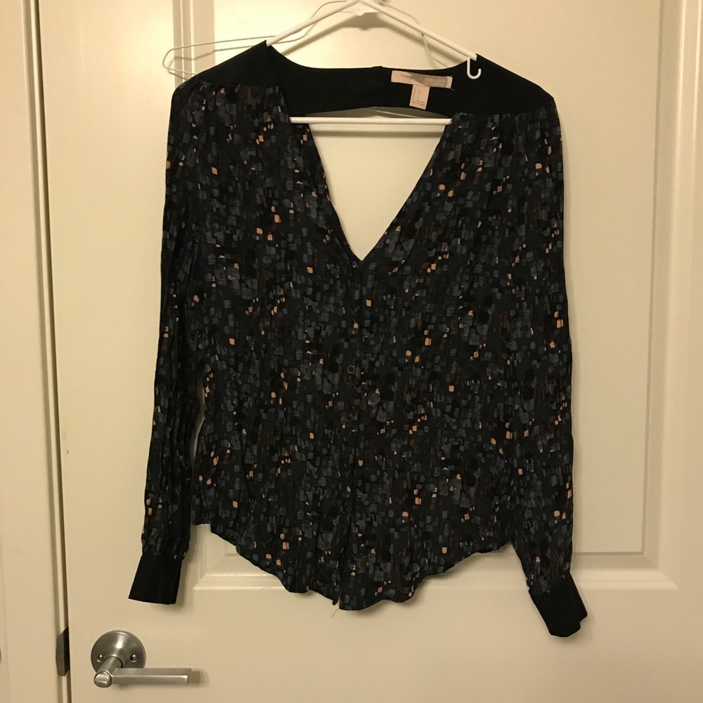 V- Neck Patterned Blouse