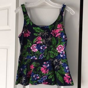 Flowered Express peplum tank top