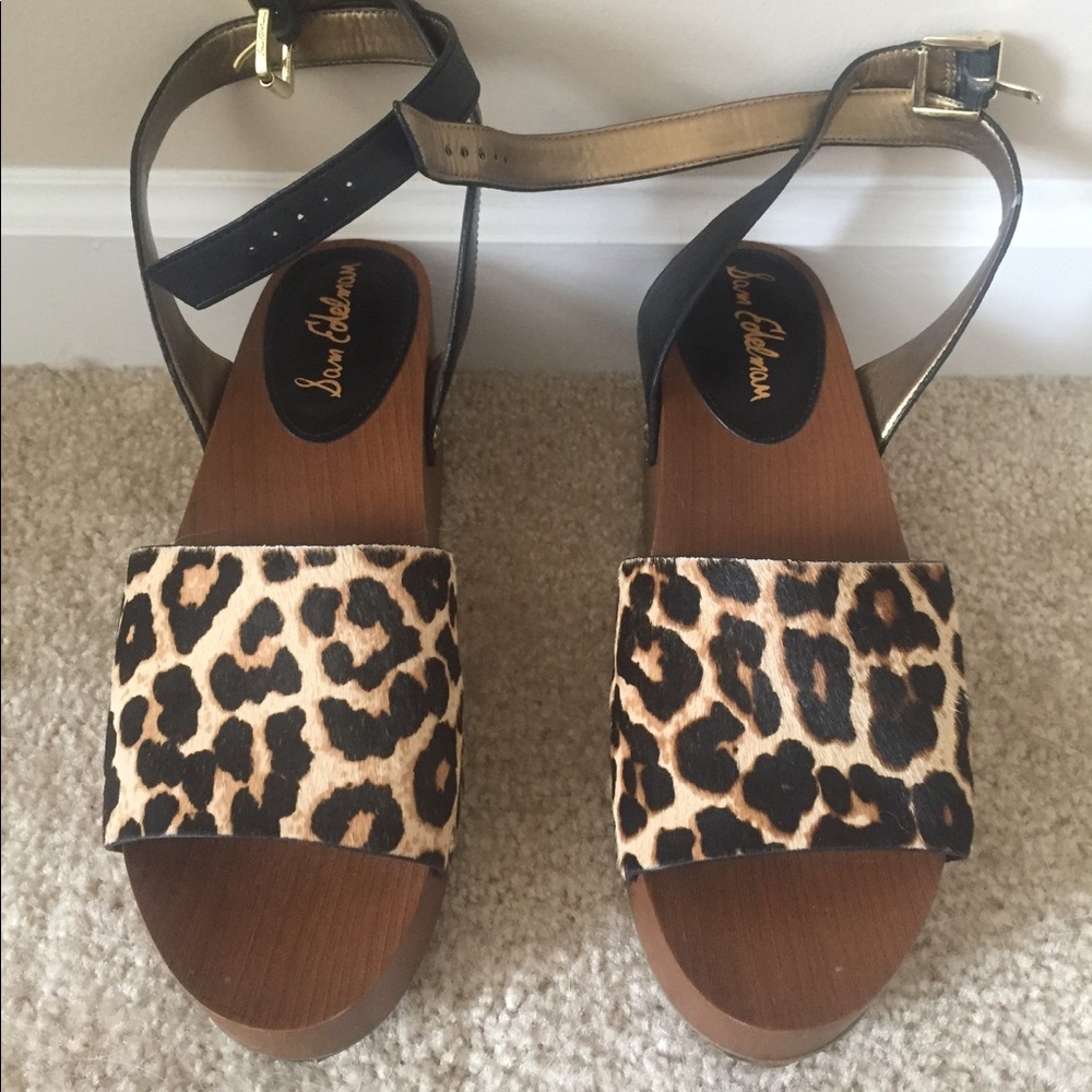 Sam Edelman Leopard Calf-hair Sandals