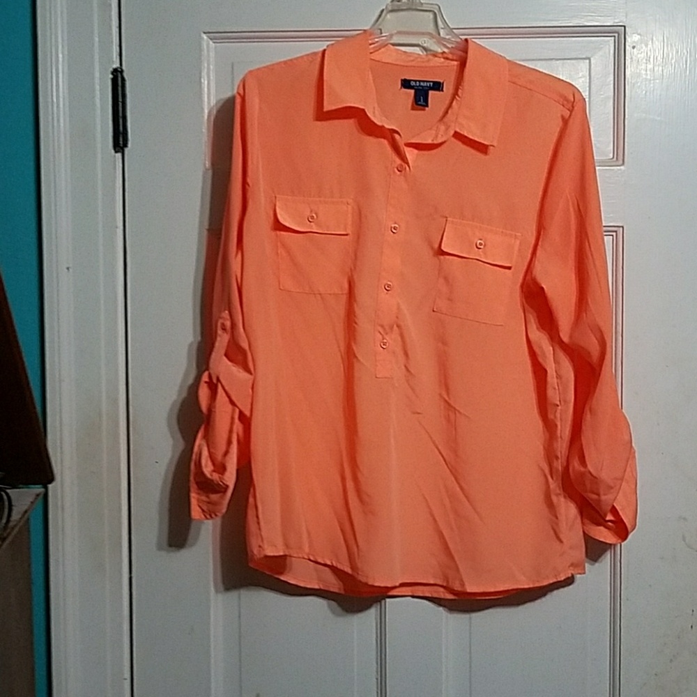 Tangerine portofino blouse
