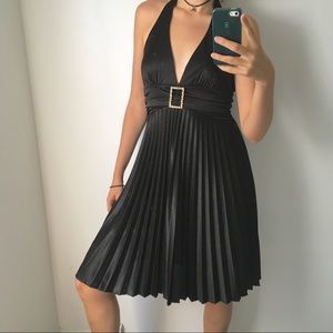 Black Halter Homecoming Dress