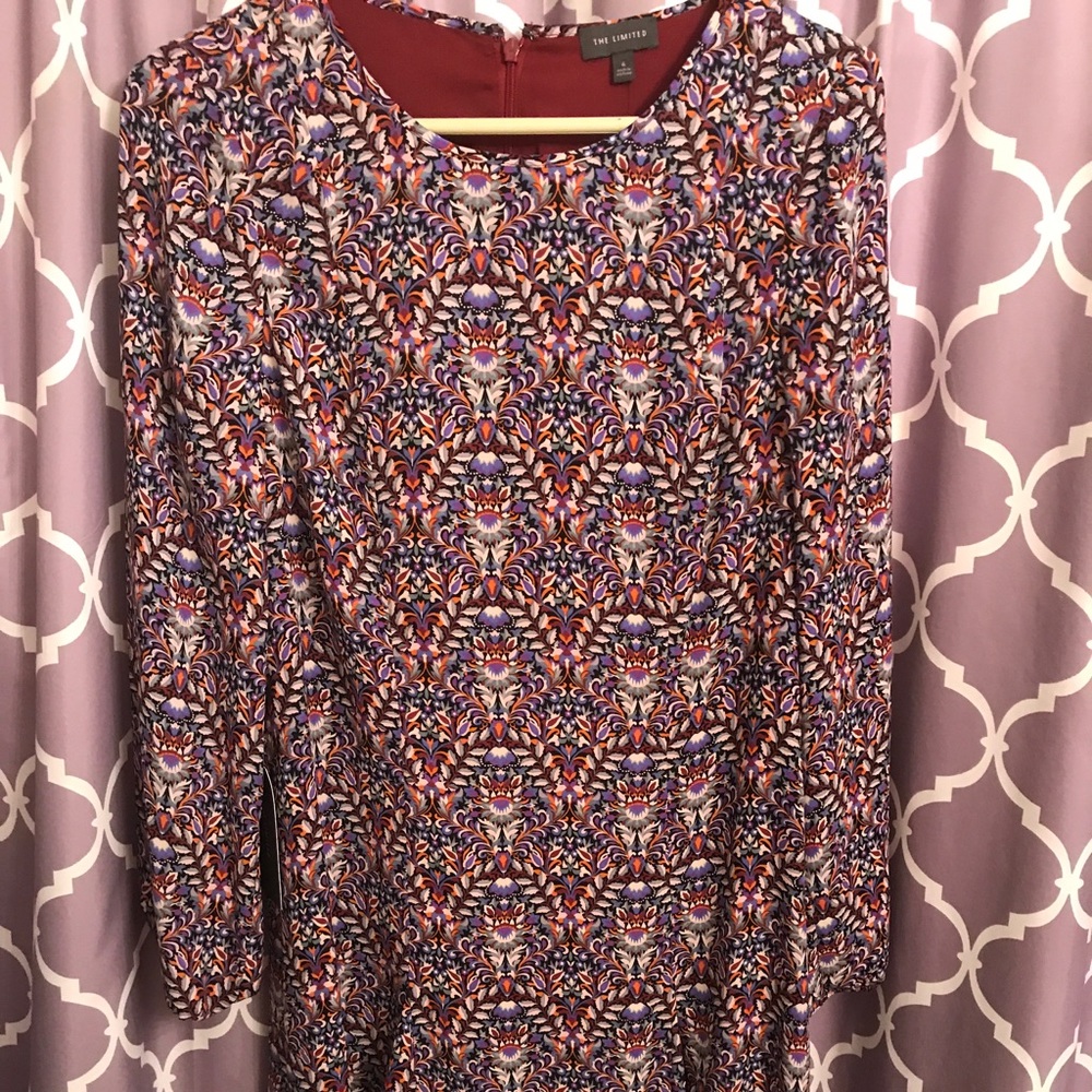 The Limited fun pattern long sleeve dress