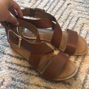 Franco Sarto Brown Strappy Sandals