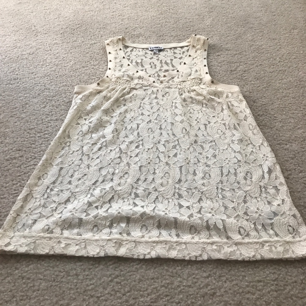 ** Ivory lace tank top **