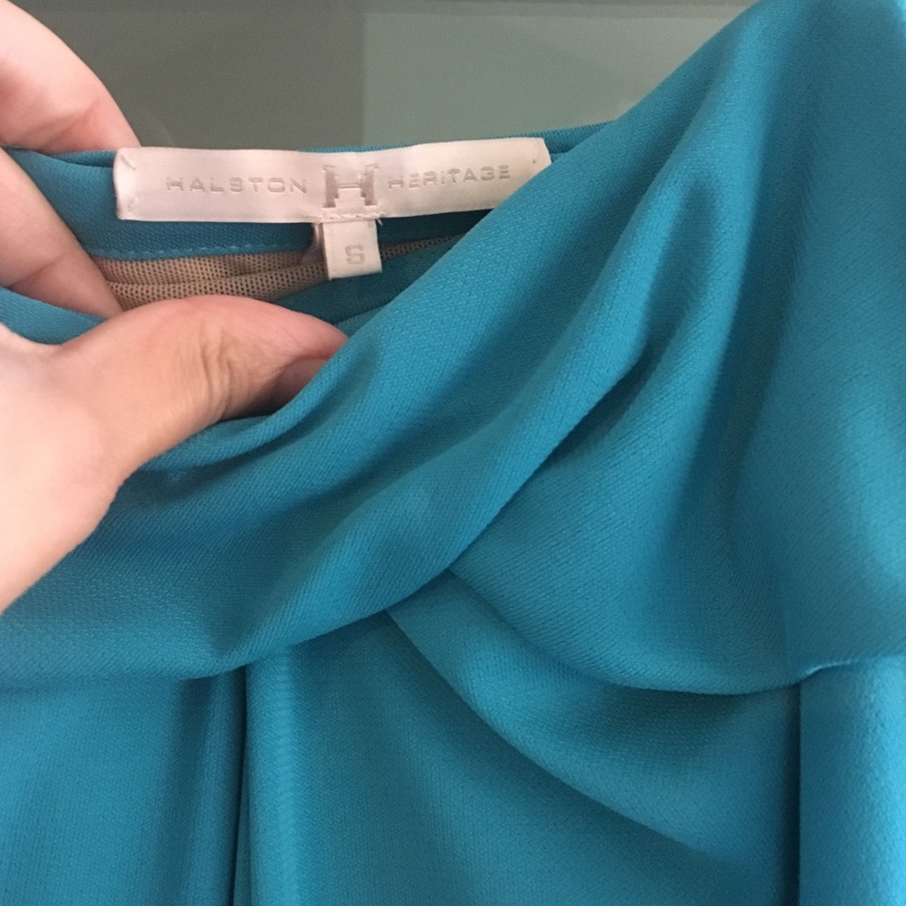 Teal Halston Dress