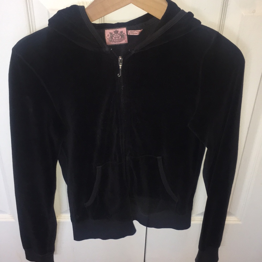 Juicy Couture Black Gold Hood Zipper Sweatshirt M