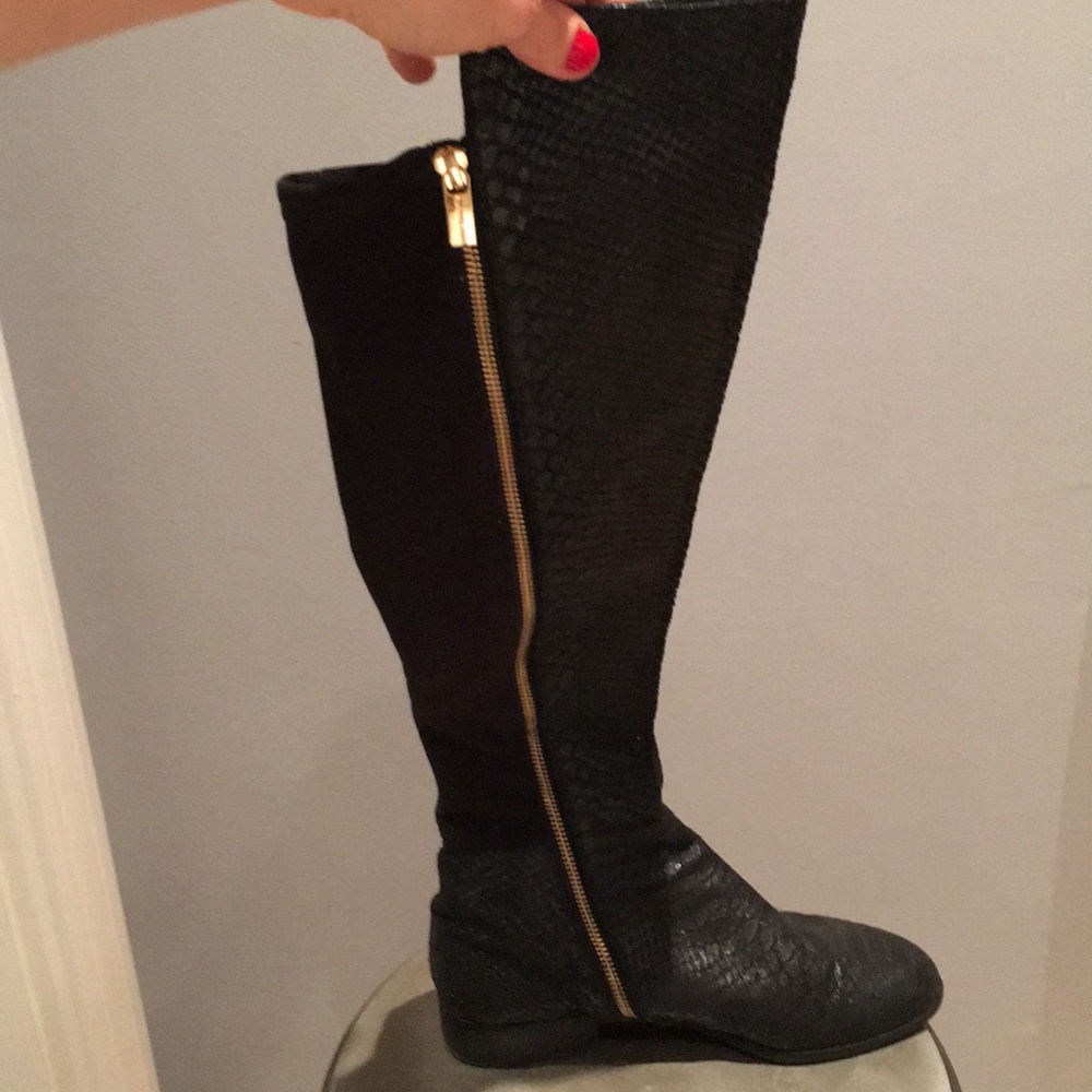 Michael Kors knee-high black flat boots