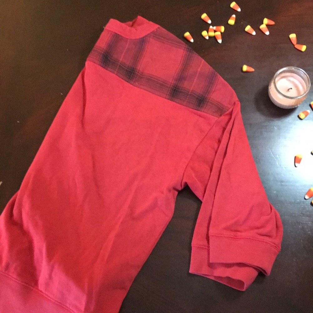 GAP / Light weight sweatshirt w/ fun plaid detail