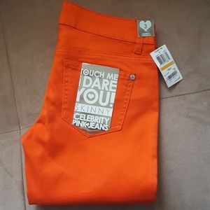 Orange Mid Rise Skinny Jegging