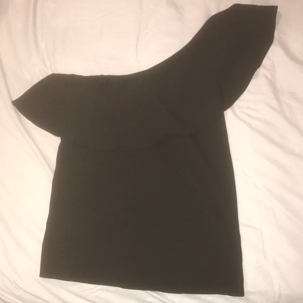 Black one shoulder shirt, worn 2 times