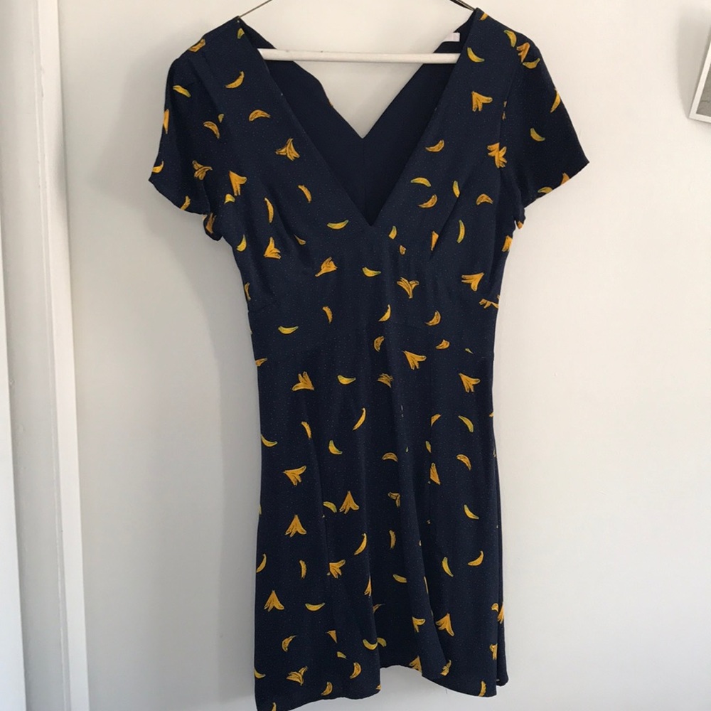 Zara banana print mini dress! Like new!