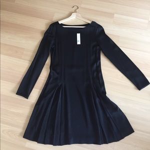 Theory | "Mashie" Black Satin dress | Size 8 | NWT