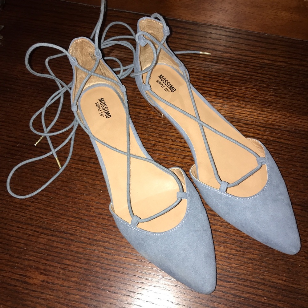 Mossimo Blue Lace-Up Flats