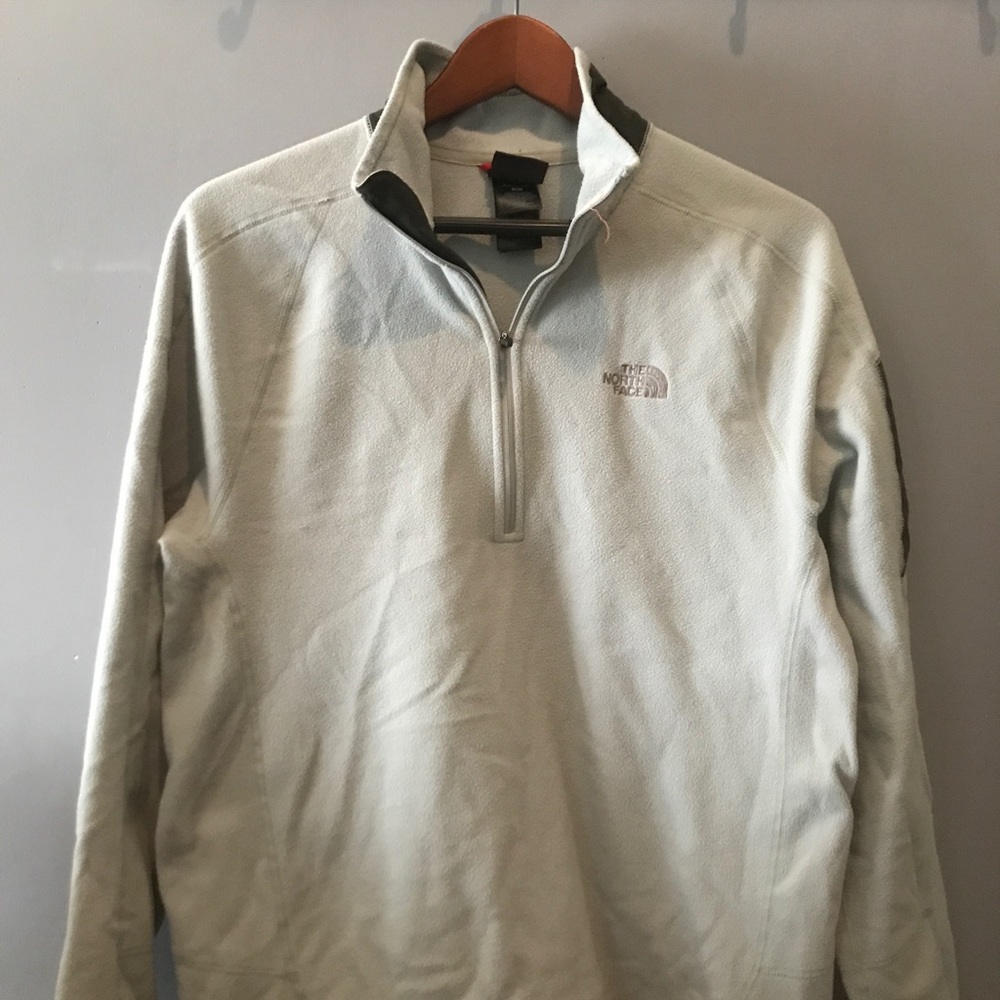 The North Face white tech fleece quarter zip