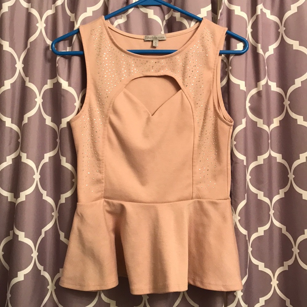 Charlotte Russe Cut-Out Beaded top
