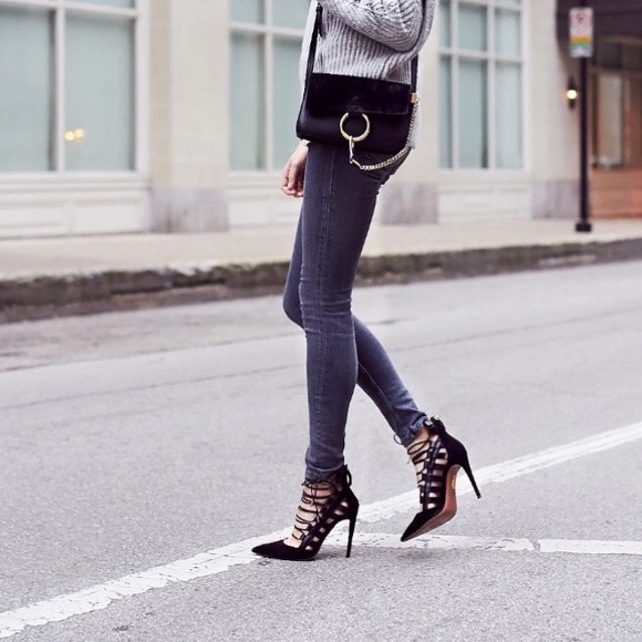 Iconic Black Aquazurra Heels - Picture 2 of 6