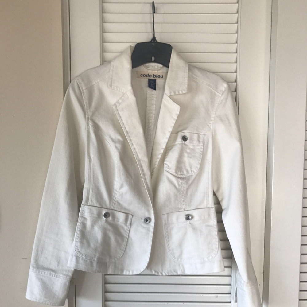 Jean Blazer White by Code Blue