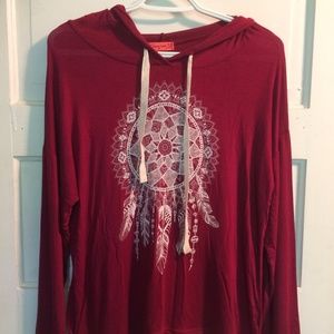 Maroon Dream-catcher Hoodie