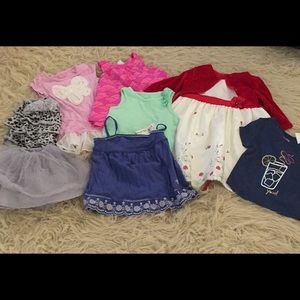 Toddler dress - skirt - tshirt - tank bundle