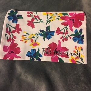 Floral cosmetic makeup bag "take me away"