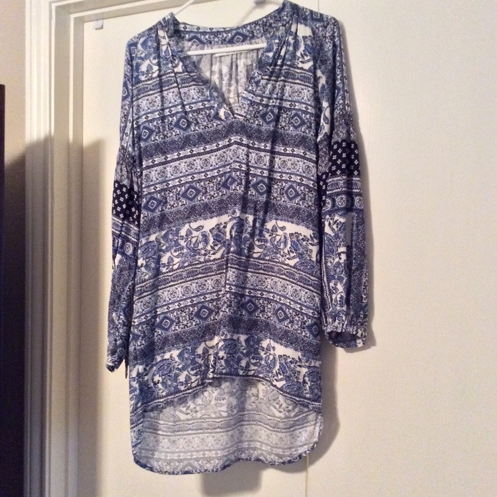 Stillwater dress.  Blue and white.