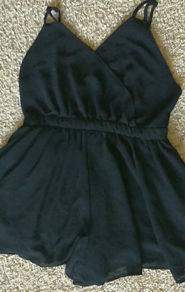 Sexy black short romper