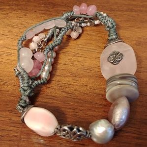 Silpada pink "Reef" soapstone bracelet