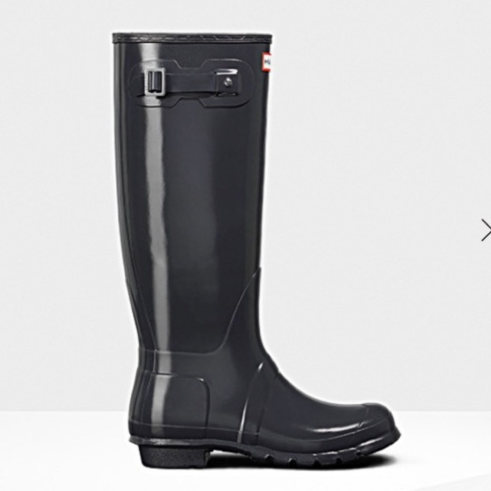Tall, grey women's hunter boots