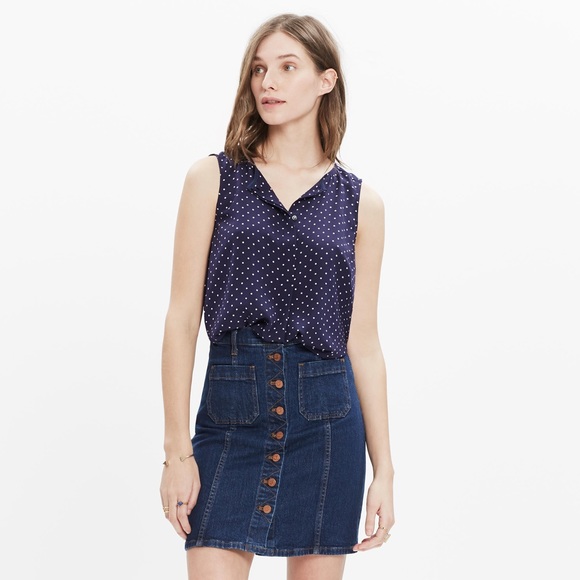 Madewell Tops - MADEWELL Silk Composition Tank in Dots and Stars