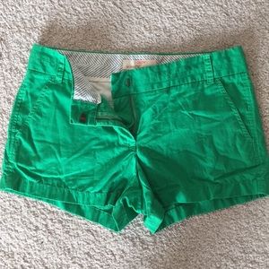 Green J. Crew cotton chino shorts
