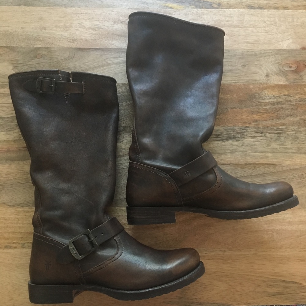 Frye Veronica Slouch Boot in Dark Brown