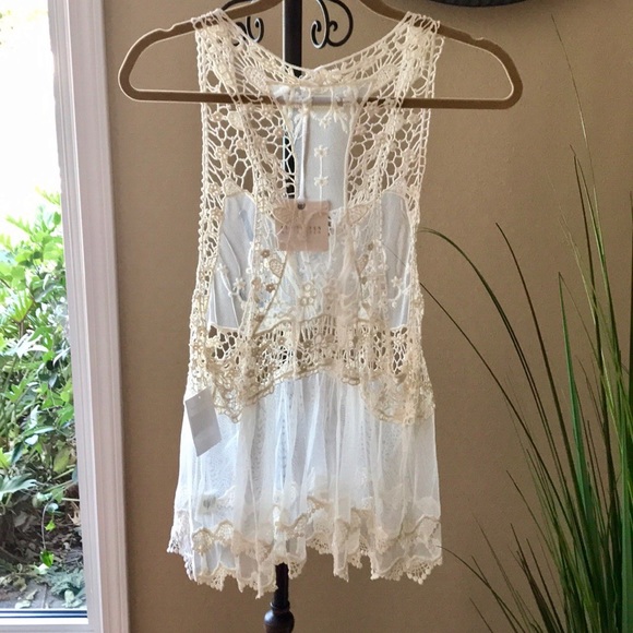 Blu Pepper Tops - Blu Pepper Crochet Boho Top