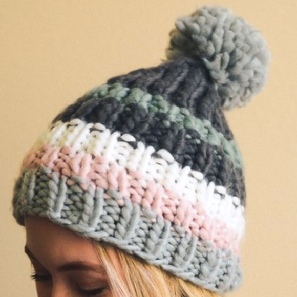 Winter Knit Pom Pom Beanie - Picture 2 of 2
