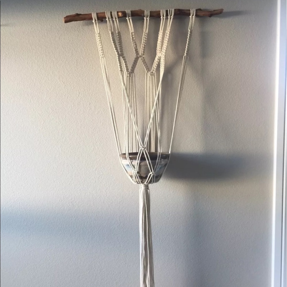 Macrame Wall plant holder Driftwood